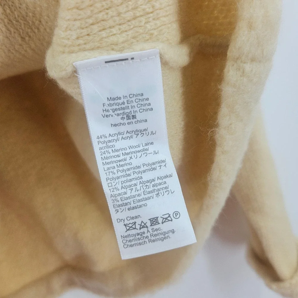 J. Crew Textured Sweater Lady Jacket Cream Gold Buttons Wool Alpaca Preppy S